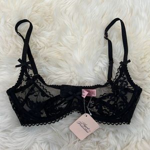 Agent Provocateur Black 1/4 Cup Bra 32D